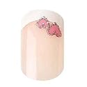 Party Nails, Pre Glued, False Nails, 12 (French Manicure with a Pink Heart)