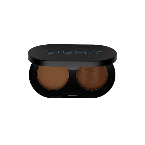 Sigma Beauty Color + Shape Brow Powder Duo - Eye Brow Palette for Natural, Defined Brows - Dark and Light Brow Powder to Tint and Highlight - Vegan