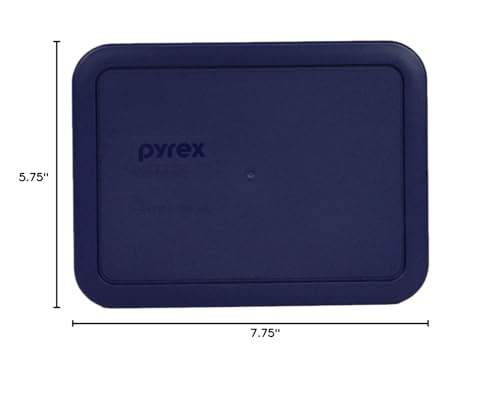 Pyrex Bundle - 2 Items: 7210-PC 3-Cup Blue Plastic Food Storage Lids - Original Genuine Pyrex Lids - 2 Pack -Made in the USA