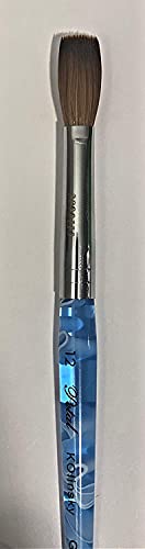Blue Handle CRIMPED 100% Kolinsky Acrylic Nail Brush (Crimped 12) Beauty & Personal Care Blue Handle