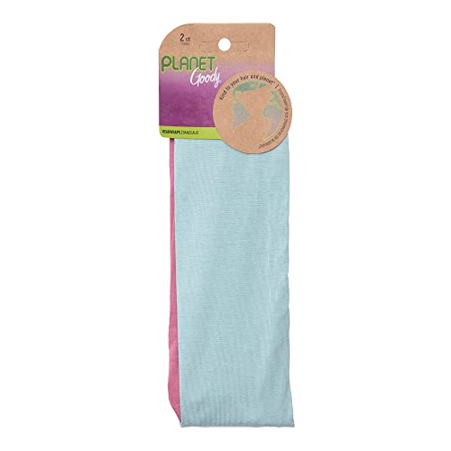 Planet Goody Ouchless Headwraps - 2 Pack, Assorted Bright Colors - Made from Fabric that is Soft and Strong for a Comfortable Fit - for All Hair Types