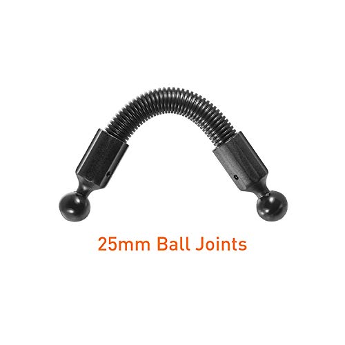 iBOLT (10 inch) 25mm / 1 inch to 25mm / 1 inch Flexible Extension Ball Adapter for Industry Standard Dual Ball Socket mounting arms
