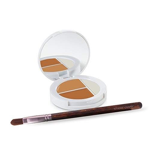 Sheer Cover Studio Conceal & Brighten Concealer- Highlight Trio Tan/Dark Shade Two-Toned Concealers Shimmering Highlighter Tan/Dark Shade