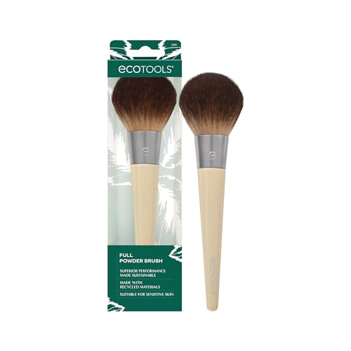 EcoTools Full Powder Brush, Fluffy Makeup Brush For Loose & Pressed Powder, Best For Setting Makeup, Large Brush Head With Soft, Synthetic Bristles