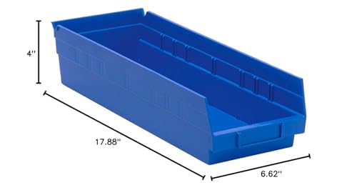 Quantum Storage Systems, QSB104BL, Shlf Bin, 17-7/8 In. L, 6-5/8 In. W, 4 In H