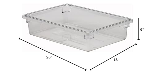 Cambro Camwear Food Box, 18 by 26 by 6-Inch, Clear