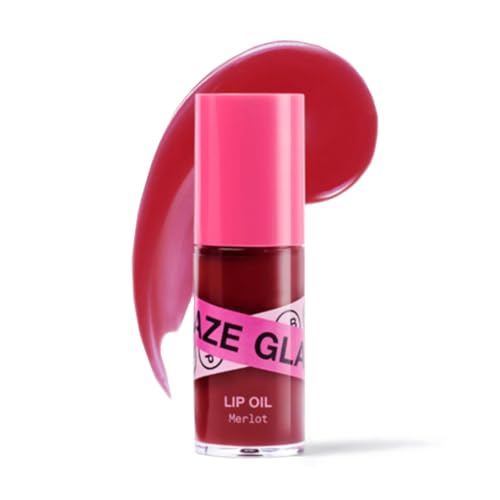Innbeauty Project Glaze Lip Oil Merlot, Hydrating Vegan Lip Oil Gloss Hybrid, 0.2 OZ