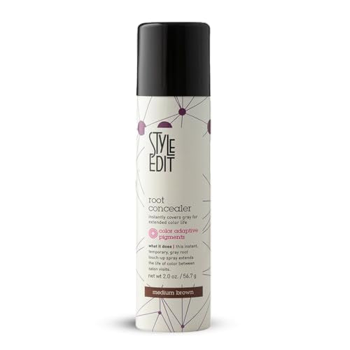 Style Edit Root Touch Up Spray | Temporary Hair Color for Gray Roots and Thinning Hair | Salon-Quality, Transfer-Resistant Hair Concealer | Medium Beauty and Personal Care STYLE EDIT Default Title