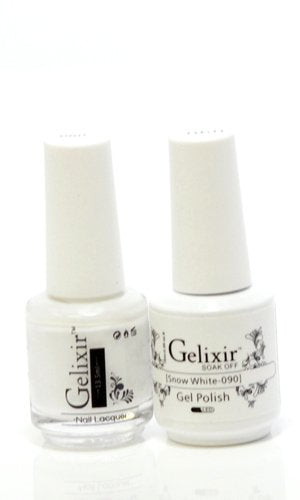 Gelixir Duo Matching Gel and Nail Polish, Made in USA. (090-Snow White) Beauty & Personal Care Niumcraft