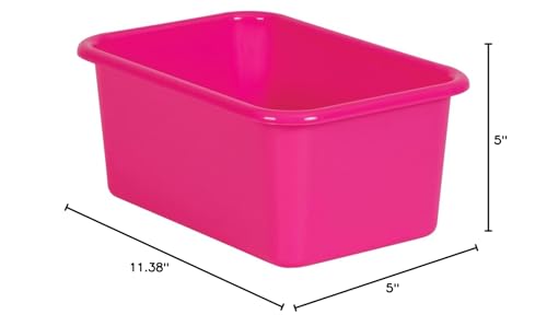 Teacher Created Resources® Pink Small Plastic Storage Bin