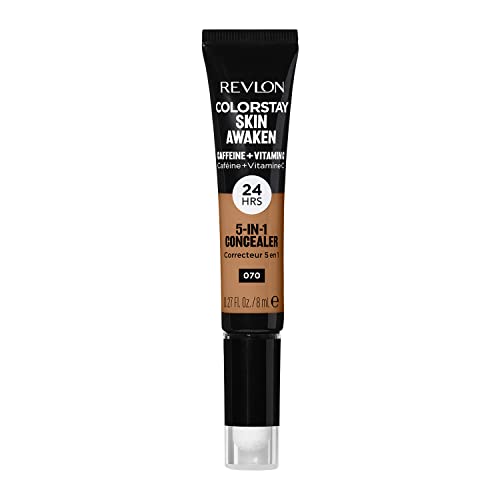 Revlon ColorStay Skin Awaken 5-in-1 Concealer, Lightweight, Creamy Longlasting Face Makeup with Caffeine & Vitamin C, For Imperfections, Dark Circles