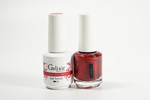 Gelixir Duo Matching Gel and Nail Polish, Made in USA. (104-Royal Red) Beauty & Personal Care Gelixir