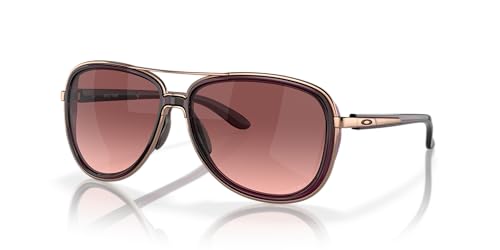Oakley Womens OO4129 Split Time Aviator Sunglasses, Crystal Raspberry/G40 Black Gradient, 58 mm
