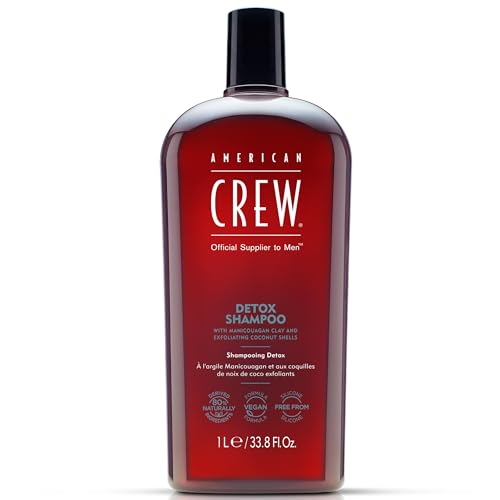 American Crew Detox Shampoo for Men, Naturally Derived, Vegan Formula, Citrus Mint Fragrance, 33.8 Fl Oz