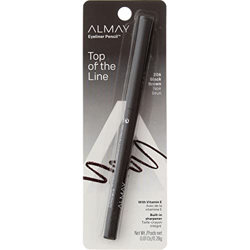 Almay Eyeliner Pencil, Black Brown [206], 0.01 oz (Pack of 10)