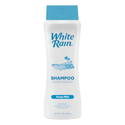 White Rain Moisturizing Shampoo - Ocean Mist Scent, 15 fl oz, Hydrating Shampoo for Men & Women, Paraben-Free & Cruelty-Free with White Lily, Green