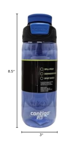 Contigo Fit Autoseal Tritan Spill-Proof Bottle, Amp Blue, 20 Oz/1.25 Pt/590 mL