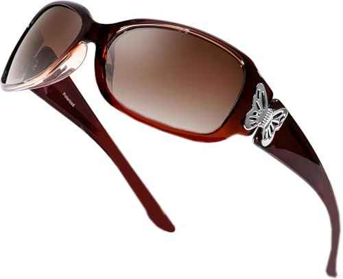 Hornz Polarized Sunglasses for Women - Premium Trendy Butterfly Sunglasses - HZ Series Mariposa Designer Fashion Sunglasses
