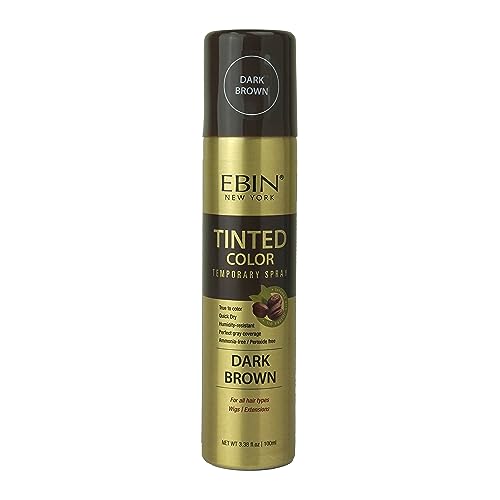 Tinted Color Temporary Root Touch Up Hair Spray 3.38oz /Dark Brown - Perfect Gray Coverage, Quick Dry, Humidity-Resistant, Infused With Jojoba Oil