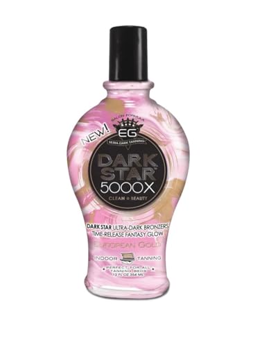 European Gold Dark Star 5000X Indoor Tanning Lotion for Tanning beds, 12 fl oz