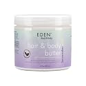 EDEN BodyWorks Lavender Aloe Hair + Body Butter (16 oz) - Natural Moisturizer - Hydrate, Calm and Soothe Hair & Skin