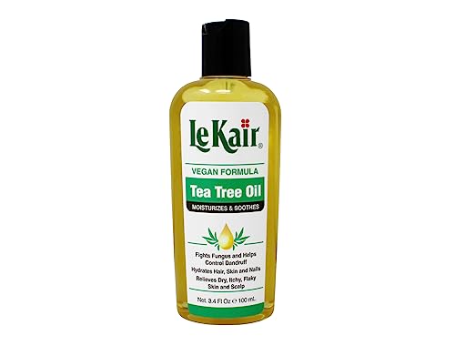 Le Kair Tea Tree Oil Vegan Formula - Soothing Oil for Dry Scalp, Flaky Skin, Itchy Scalp & Nails - Fights Dandruff & Promotes Hydration - 3.4 fl oz