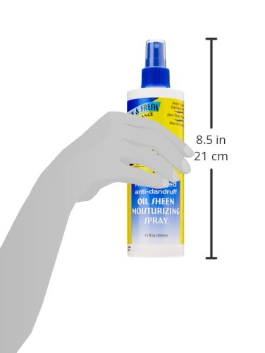Sulfur 8 Fresh Oil Sheen Medicated Anti-Dandruff Moisturizing Spray 12 oz - Helps Control Dandruff, Itchy Scalp Relief with Clean Fresh Fragrance