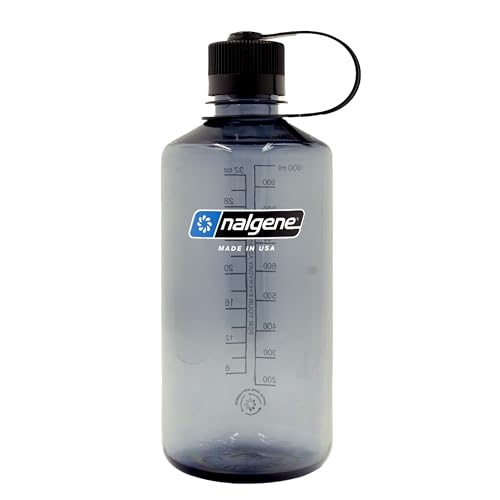 Nalgene Leak Proof Tritan BPA-Free Water Bottle - 32 oz Narrow Mouth - Made in the USA for Outdoor Use & Daily Hydration (Grey)