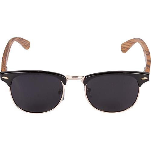 Woodies Wood Sunglasses made from Zebra Wood with Half-Rim Shape and Polarized Lenses