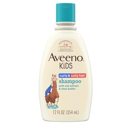Aveeno Kids Curly & Coily Hair Shampoo, Hydrating Shampoo for Type 3 & 4 Hair, Kids Curly Hair Products suitable for Sensitive Scalps with Oat Extract Beauty and Personal Care Aveeno Baby Default Title