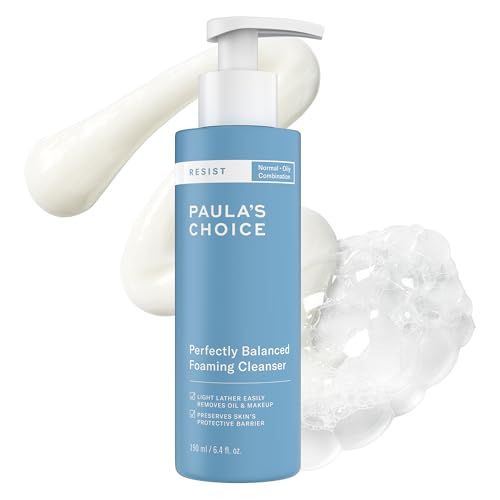 Paula's Choice RESIST Perfectly Balanced Foaming Facial Cleanser, Face Cleanser with Hyaluronic Acid & Aloe, Anti-Aging Face Wash, Large Pores & Oily