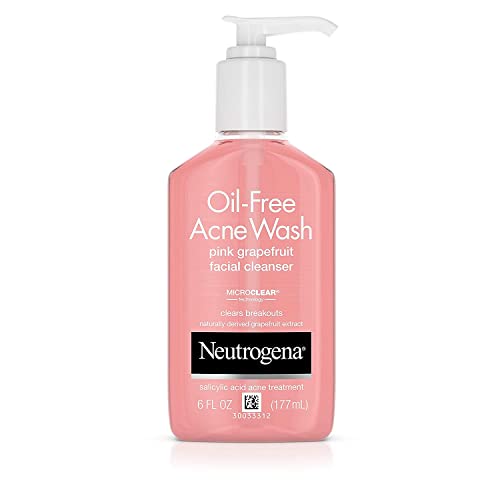 Neutrogena Oil-Free Acne Wash Facial Cleanser, Pink Grapefruit, 6 Ounce (Pack of 3)