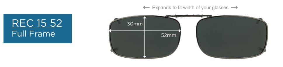 POLAR EYES / Solar Shield Clip-on Polarized Sunglasses Size 52 rec 15 Black Full Frame New