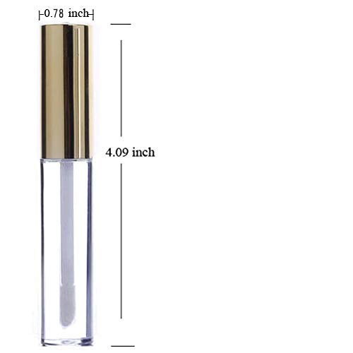 J.B.Y JUST BE YOURSELF 30 Plastic PET Lip Gloss Tubes 10ML Balm Container Clear Stopper Multi Color Lot (Gold)