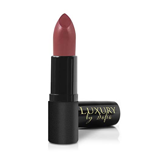 Luxury by Sofia All Natural Lipstick, Semi Matte Lip Color, Moisturizing Lipstick, Non Toxic, Non GMO, Highly Pigmented, Long Lasting Lipstick, Vegan
