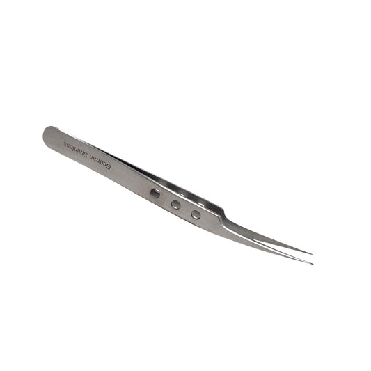 Professional Stainless Steel Tweezers 4.75" with Fine Precision Tips & Fenestrated Handle Suitable for Facial Hair, Splinter and Ingrown Hair Removal Beauty and Personal Care HIGH TECH INSTRUMENTS