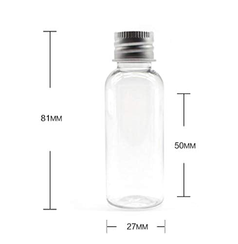 12PCS 1oz / 30Ml Empty Clear PET Plastic Tube Bottle Containers With Silver Aluminum Screw Cap For Makeup Lotion Essential Oils Creams Powders