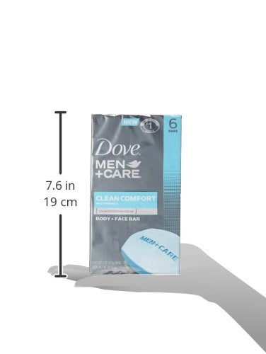 Dove Men+Care Body Soap and Face Bar to Hydrate Skin Clean Comfort More Moisturizing Than Bar Soap 3.75 oz 6 Bars