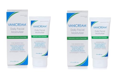 Vanicream Daily Facial Moisturizer With Ceramides and Hyaluronic Acid - Formulated Without Common Irritants for Those with Sensitive Skin, 3 fl oz