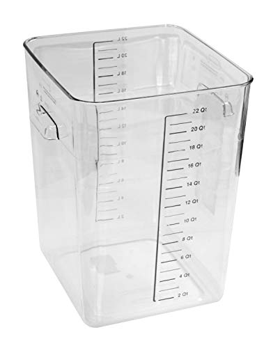 Rubbermaid Commercial Products Space Saving Square Food Storage Container 22 Quart Clear for Kitchen/Sous Vide/Meal Prep