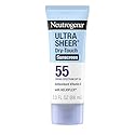 Neutrogena Ultra Sheer Dry-Touch Sunscreen SPF 55 for Face & Body, Lightweight Non Greasy Broad Spectrum UVA/UVB Protection, No White Cast, Water