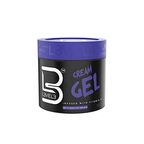 L3 Level 3 Cream Gel - Provides Volume and Medium Hold - With Vitamins to Nourish and Protect Hair Level Three Mens Hair Styling Cream (1000 ML