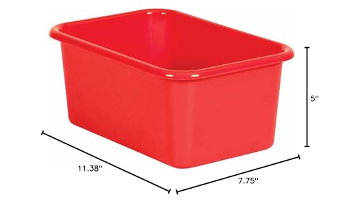 Teacher Created Resources® Red Small Plastic Storage Bin
