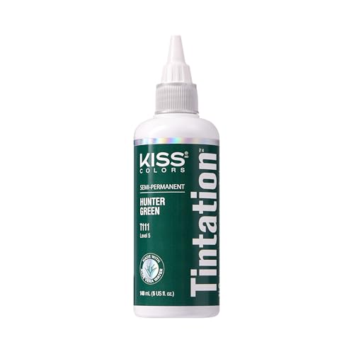 Red by Kiss Tintation Semi-Permanent Hair Color, Aloe Vera Water Based, Argan Oil, Olive Oil, Collagen & Keratin, Long-Lasting Color Dye (Hunter
