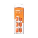 imPRESS Color Press On Nails, ‘'Sweet Mango', Solid Orange, Short Squoval, PureFit Technology, Patented Super Hold Adhesive, Chip Proof, Smudge Proof
