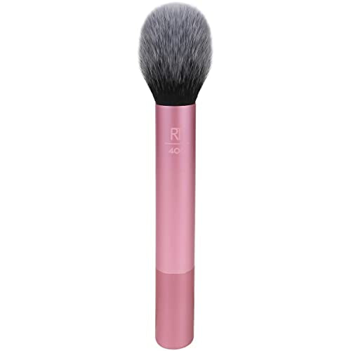 Real Techniques Ultra Plush Blush Makeup Brush, For Loose, Cream, or Pressed Blush, Rosy Glow Cheeks, Fluffy Powder Brush, Aluminum Ferrules