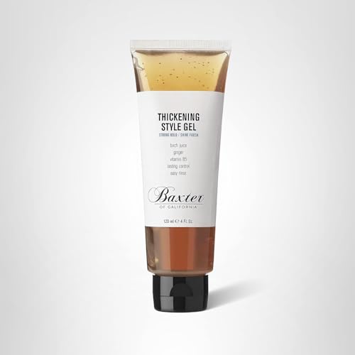 Baxter of California Thickening Style Gel for Men - Strong Hold and Shine Finish - Lasting Control, Easy Rinse - Birch Juice, Ginger, Vitamin B5 - 4