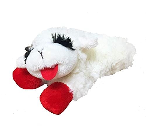 Multipet Lamb Chop Plush Dog Toy – 10" Soft Squeaky Stuffed Animal for Small & Medium Dogs – 5 Squeakers, Cream, Cuddly & Fun