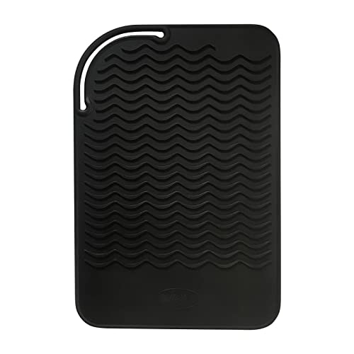 SYGILE 11" X 7.5" 5.6 oz Large Heat Resistant Silicone Travel Salon Hair Styling Tools Cooling Mat, Anti-Heat Pad Cover for Hair Straightener, Curling