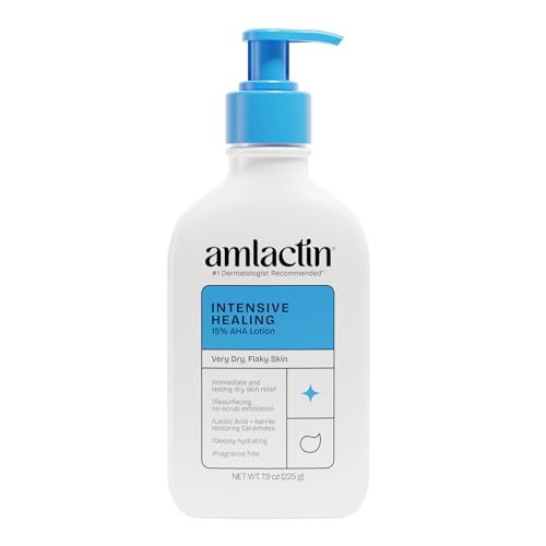 AmLactin Intensive Healing Body Lotion - Therapeutic Lotion for Extremely Dry Skin - No-Scrub Exfoliator and Moisturizer with 15% Lactic Acid AHA